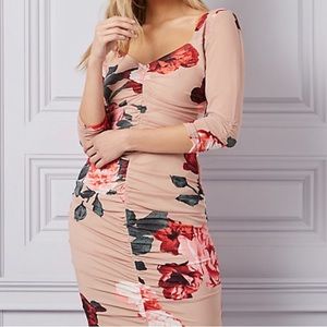 Le Château Floral Print Mesh Square Neck Dress Size Small NWT!